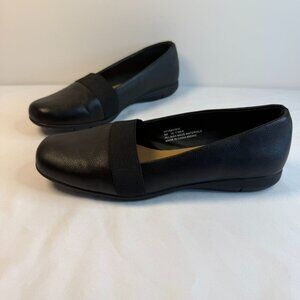 Comfortview Arya Women Size 9M Black Minimalist Slip On Comfort Preppy Shoes